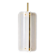 Lampe suspendue italienne en verre de Murano blanc et laiton de style mid-century modern