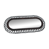 Miroir ovale en rotin