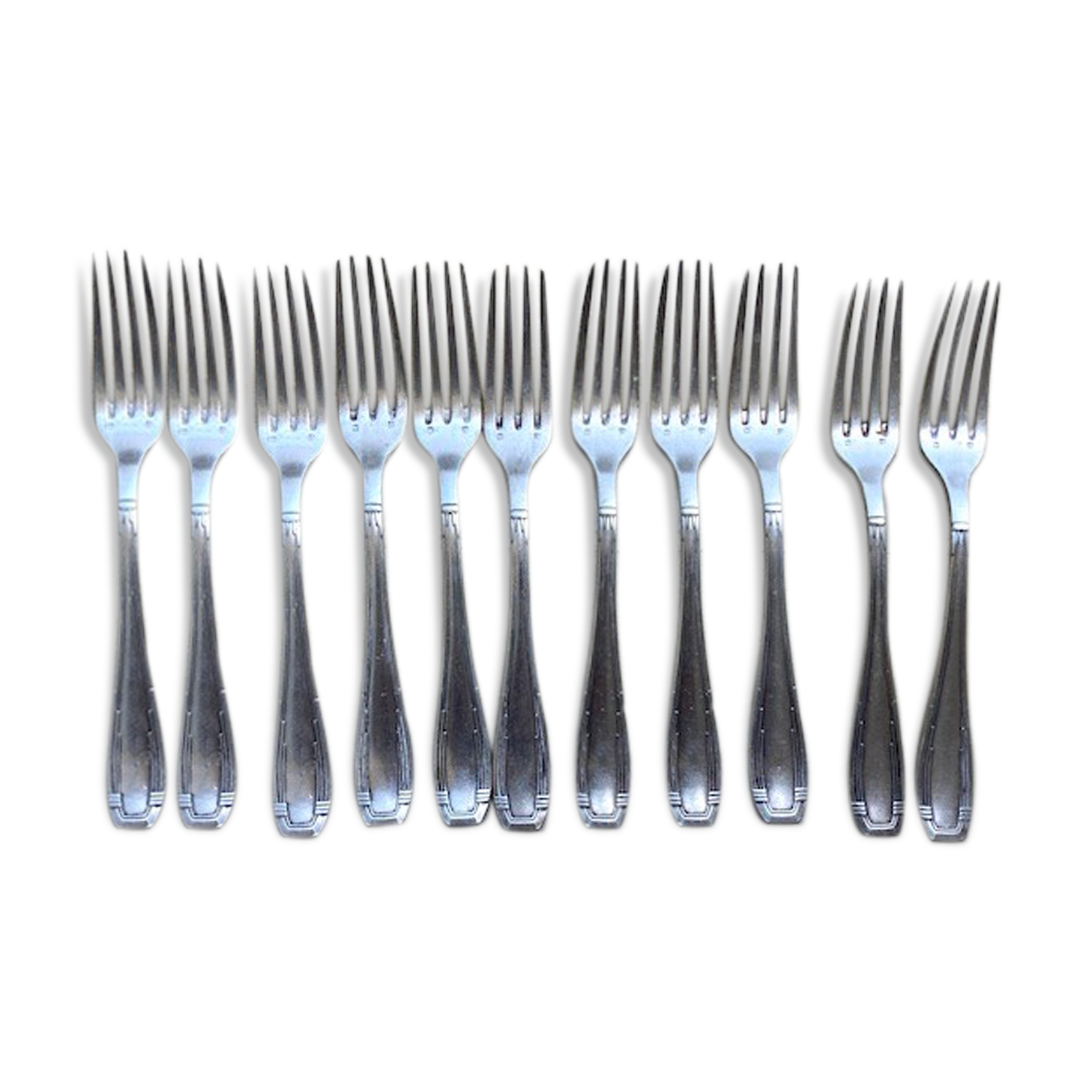 11 silver metal forks