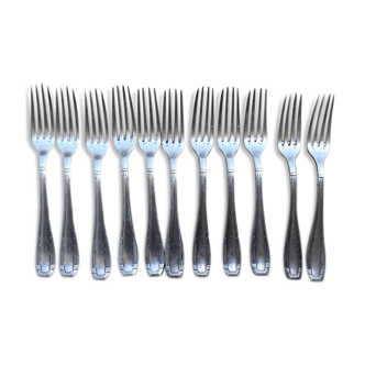 11 silver metal forks