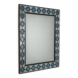 Scandinavian Mirror with light-blue leaded-glass frame