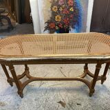 Very beautiful old bench for solid wooden piano with canning in excellent condition