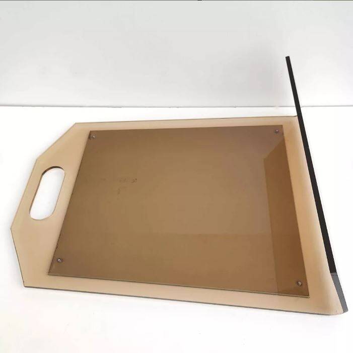 Dressing table mirror inclined plexiglass trapeze shape 70s