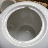 Round teapot in white earthenware, 1 liter