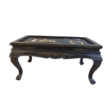 Ancienne table basse rectangulaire asiatique escamotable
