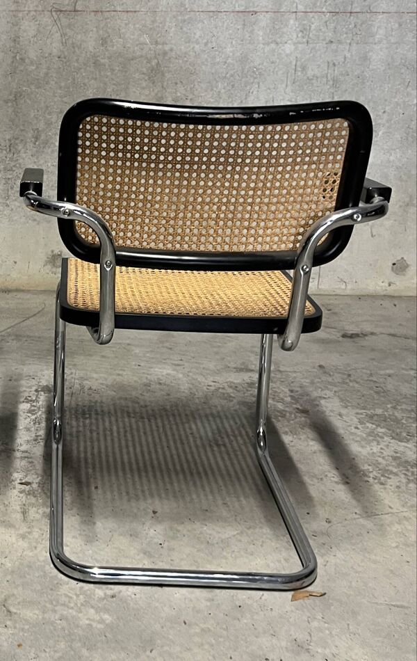 Chaise Cesca B64 noire par Marcel Breuer années 70