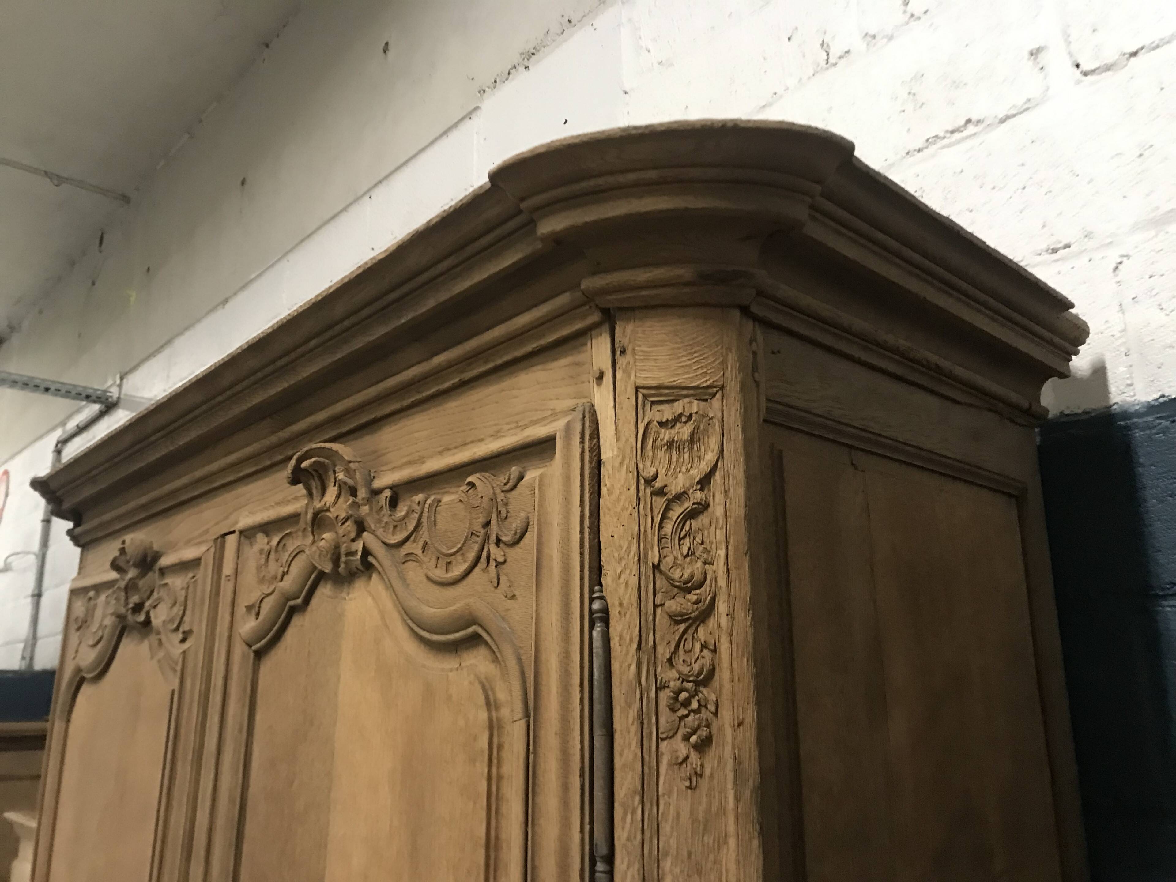 Large stripped oak wardrobe