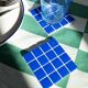 Glass Coasters - Glass Enamels - Mosaic - Handmade - Blue - Set of 6