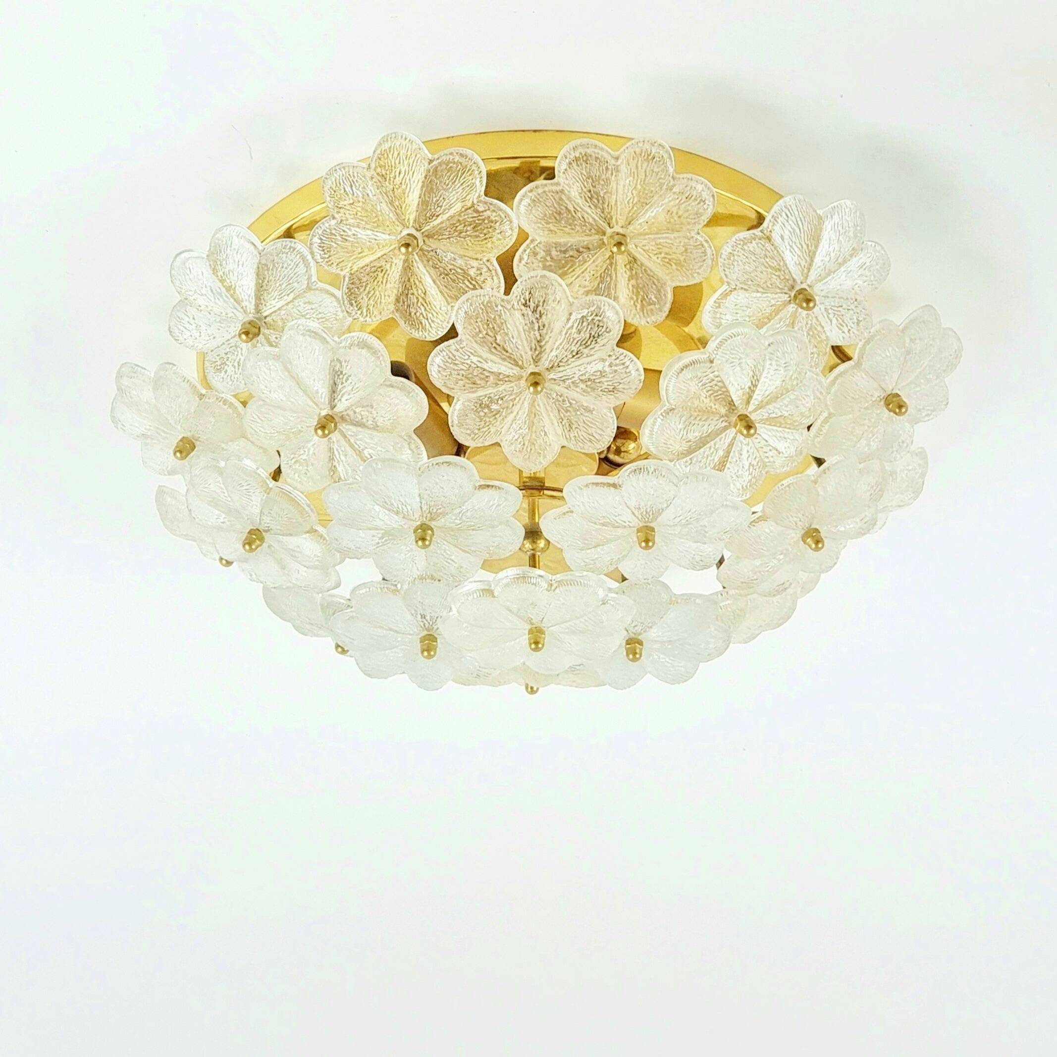 Mid-Century Murano Glass Ceiling Light by Ernst Palme for Palwa, 1960s