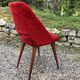 Vintage chair in red moumoute 1960