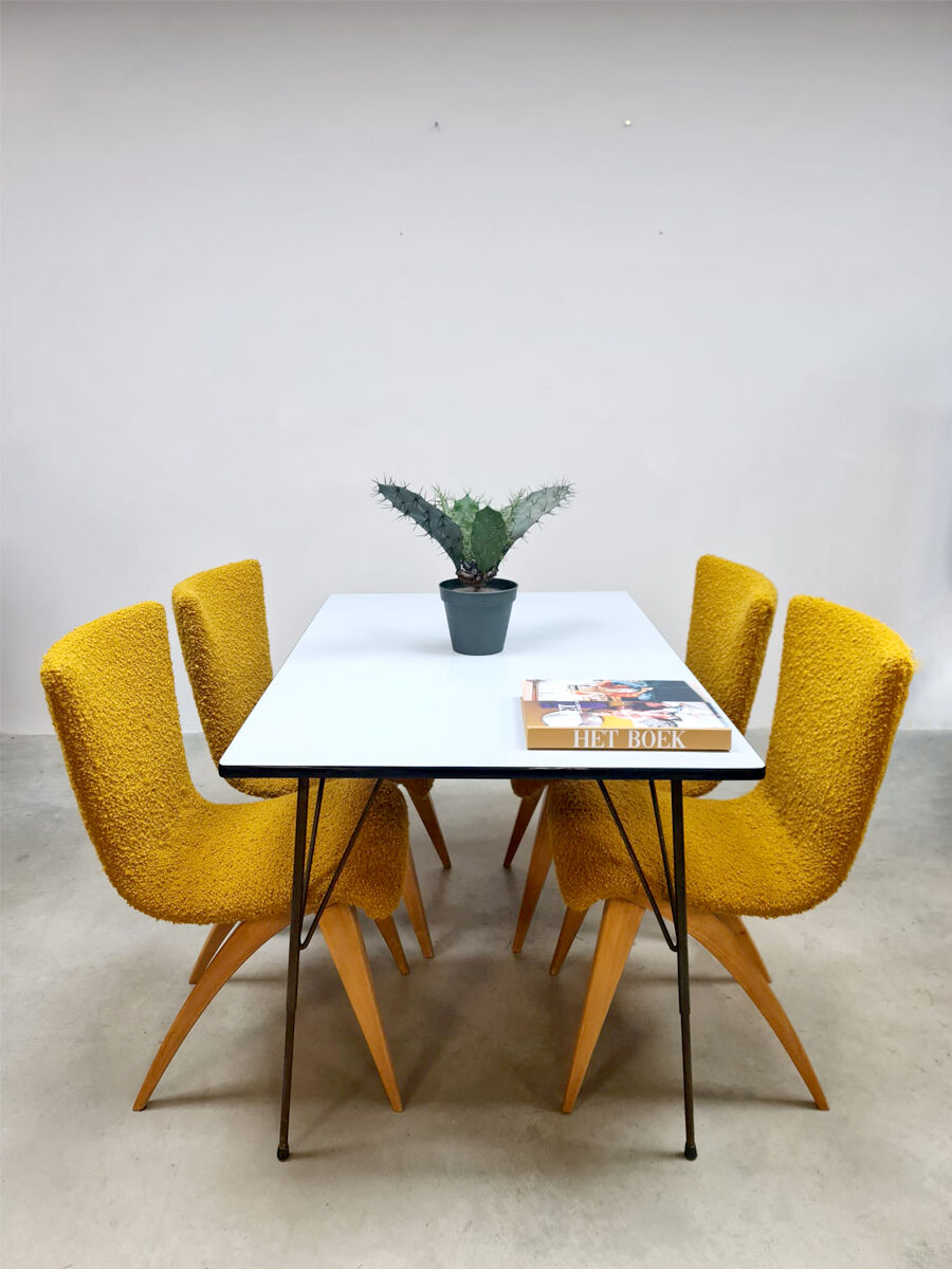 Vintage Dutch design dining chairs 'C.J. van Os' Culemborg