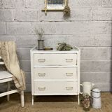 Commode pieds compas patinée