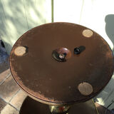 Pair of coffee tables gilded metal smoked glass top