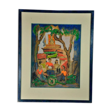 Vanber gouache sur papier vers 1970