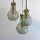 Ceiling light with 3 glass and brass maxi globe p