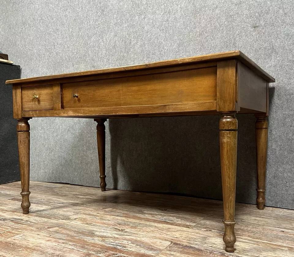 Louis XVI-Directoire style desk in solid walnut circa 1900