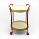 Vintage 1960s Red and Beige Bar Cart