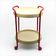 Vintage 1960s Red and Beige Bar Cart