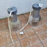 Pair of vintage industrial style pendant lights