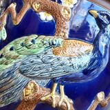 Large antique majolica cache pot, planter by Joseph Holdcroft.