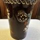 Antique white wine cooler in glazed ceramic – flora decoration