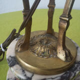 Pair of Athenian lamps in marble and bronze