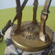 Paire de lampes athéniennes en marbre et bronze