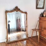 Large gilded mirror louis XV rockery  142x99cm