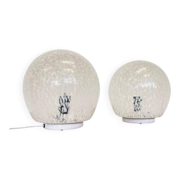 Pair of design mid century artglass Table Lamps, 1980s - Czechoslovakia