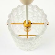 Scandinavian Brass & Glass Ceiling Light by Carl Fagerlund for Lyfa & Orrefors, 1960s