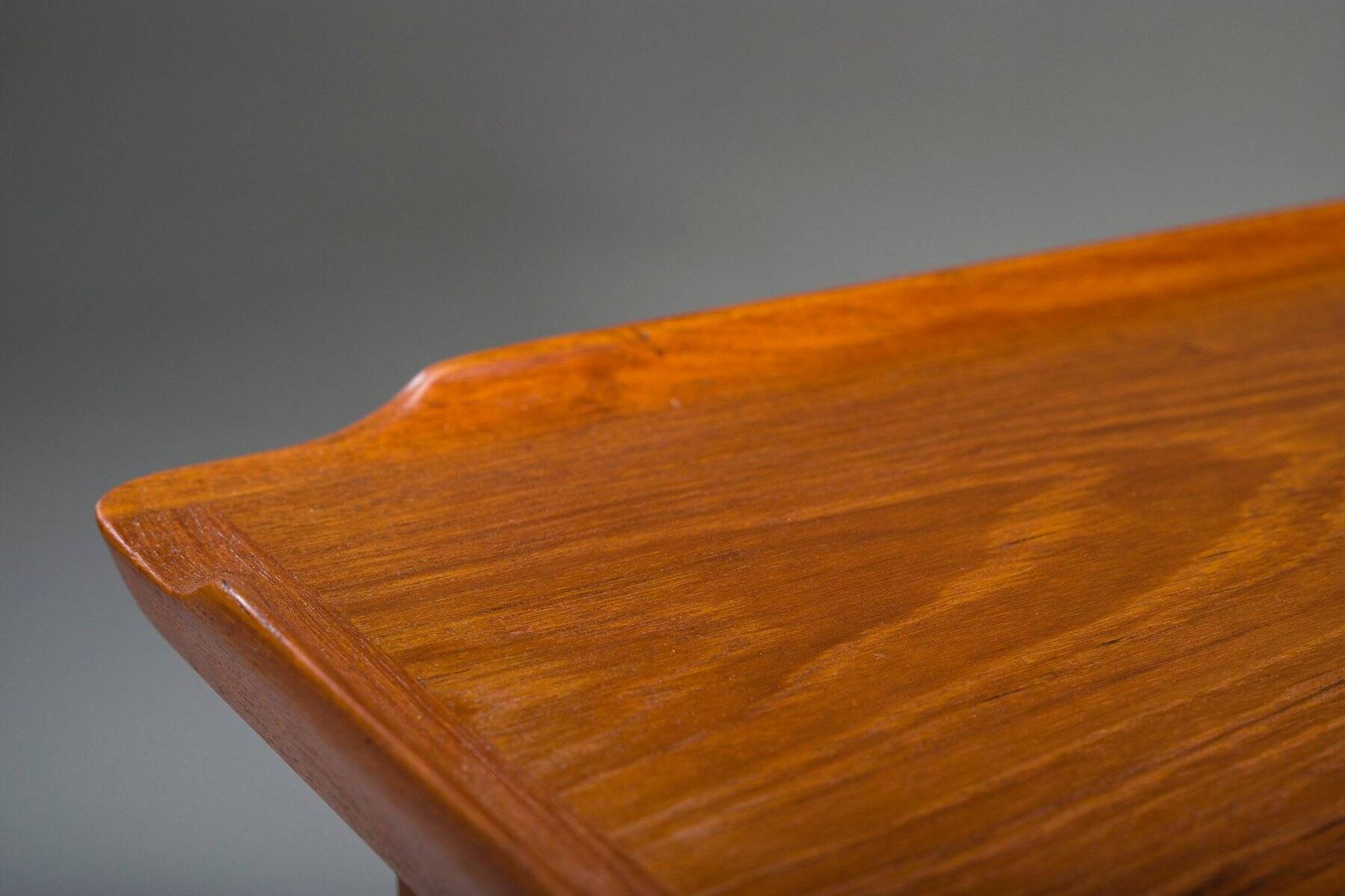 Mid-century Danish freestanding teak desk with raised lip edge, 1960s