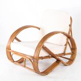 Rattan "pretzel" armchair