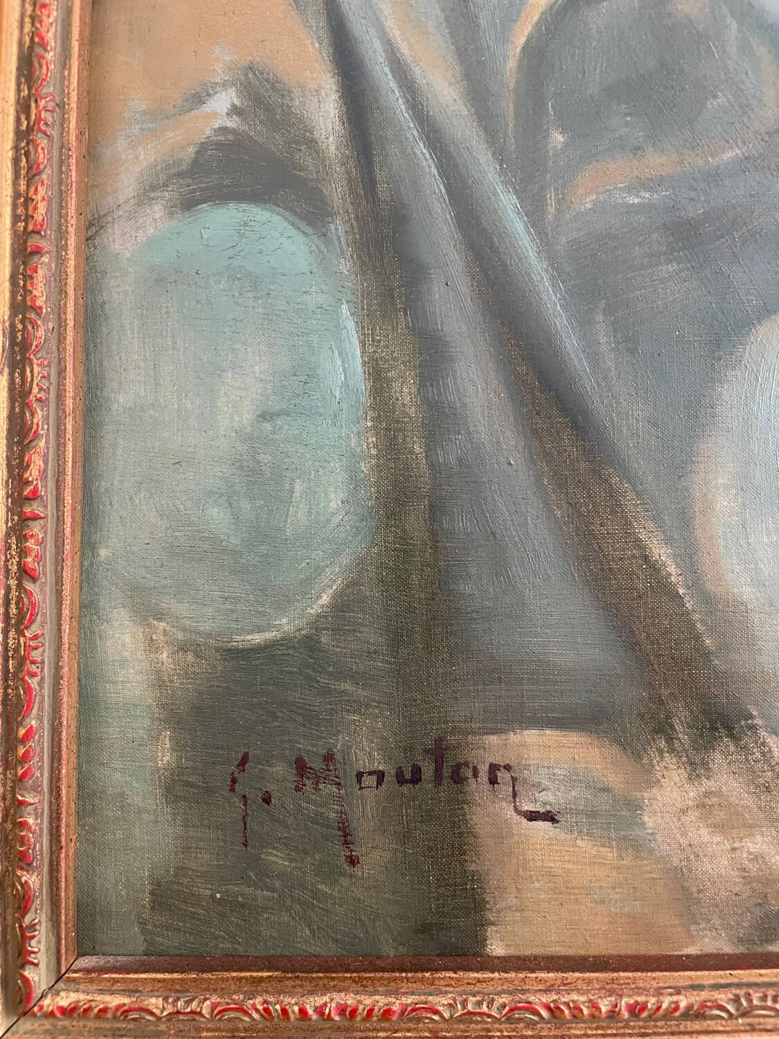 Old painting signed Georges Mouton, early 20th century