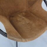 Set of vintage suede lounge chairs from Lusch, Germany, 1960s.