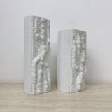 Martin Freyer for Rosenthal Bisque Reliëf Azu Vase Op Art 1970s