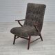 60s, Danish design, refurbished armchair, genuine sheepskin "Wellington".