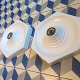 Pair of Hudstadt hexagonal ceramic wall lights