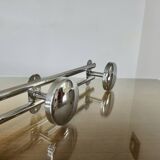 Wall coat rack with 4 hooks in chrome metal 1970