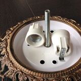 Round ceiling lamp in frosted glass art deco style