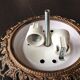 Round ceiling lamp in frosted glass art deco style