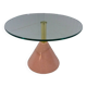 Italian Memphis style pink natural stone & glass side table 1980’s