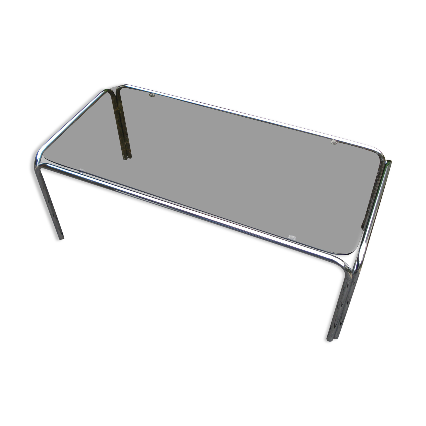 Coffee table chrome glasses smoke vintage 1970