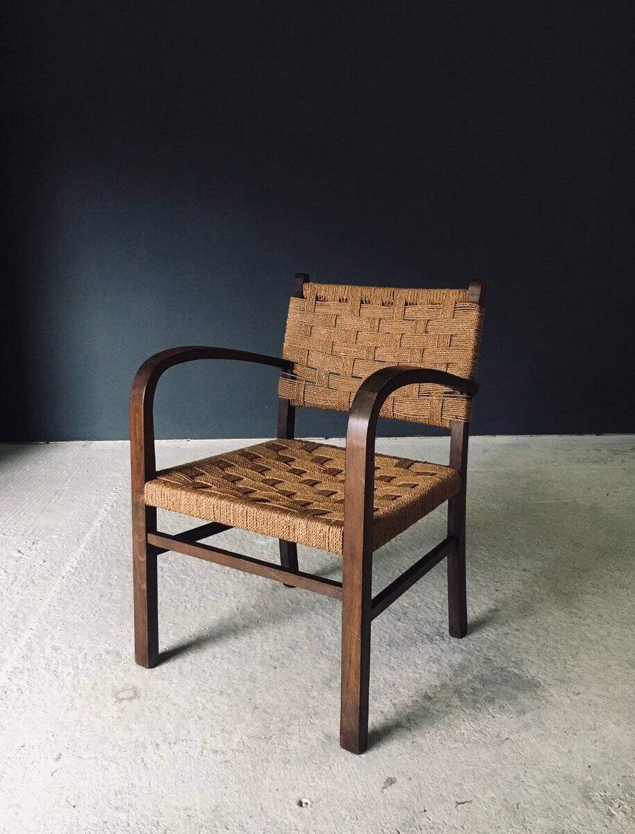 Modernist Bauhaus Rope Armchairs by Erich Dieckmann, Germany, 1930s, Set of 3