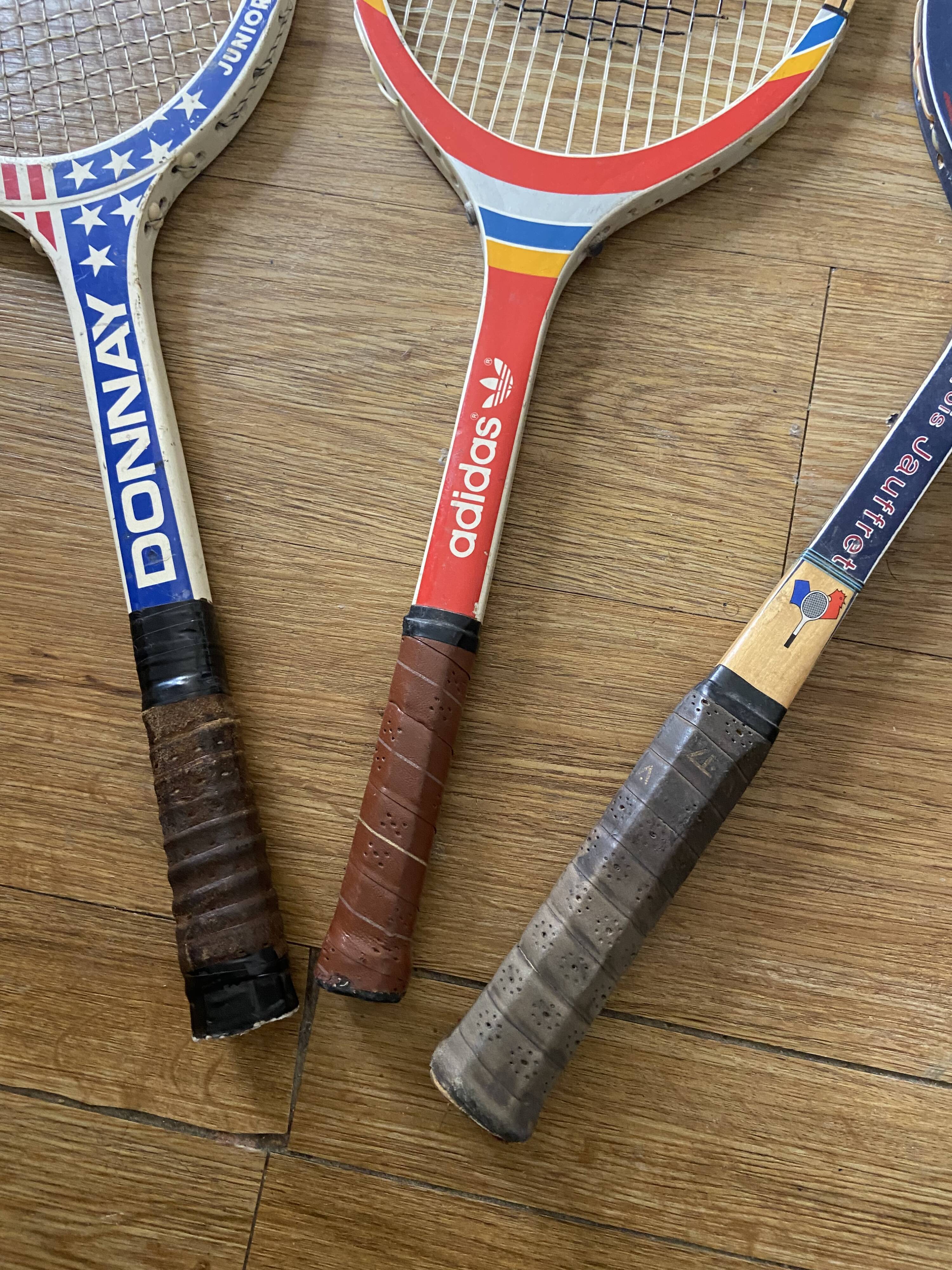 Series of 3 vintage wooden rackets