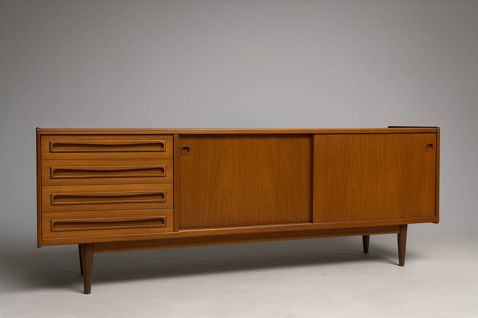 Vintage Scandinavian teak sideboard attributed to Johannes Andersen