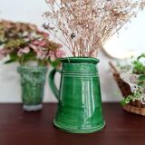 Green glazed terracotta pitcher