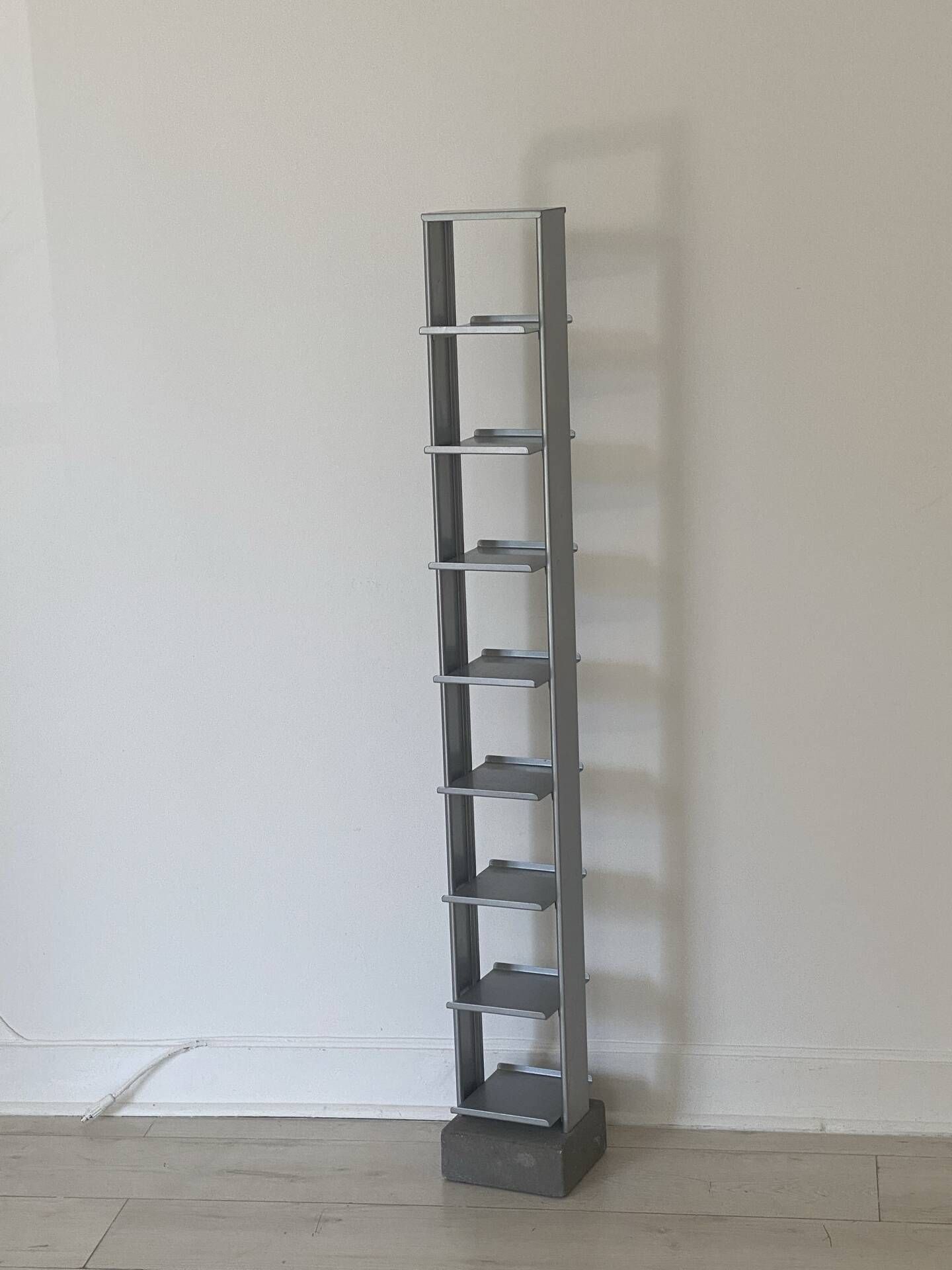 Metal tower and concrete block storage