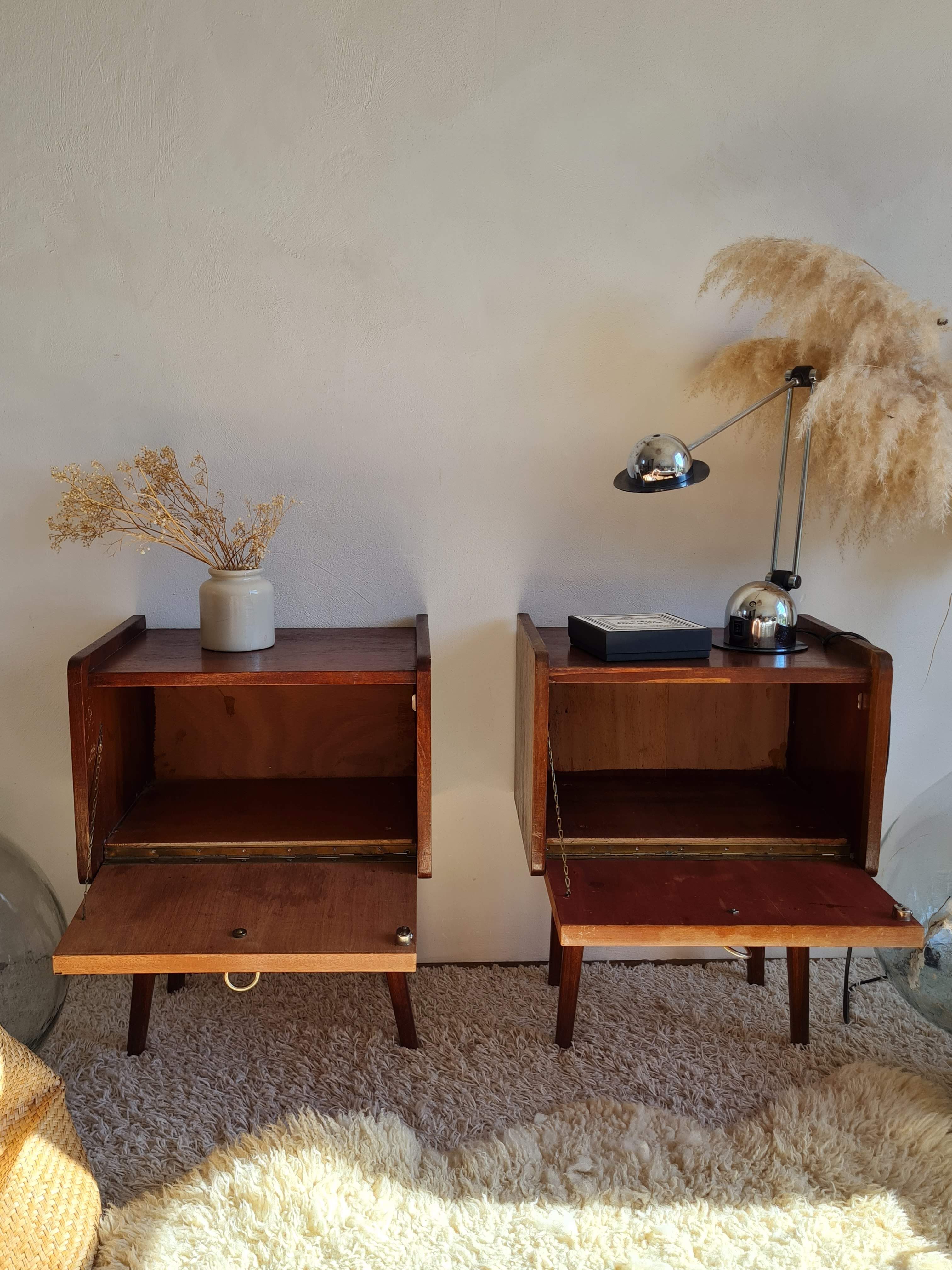 Pair of vintage bedside tables