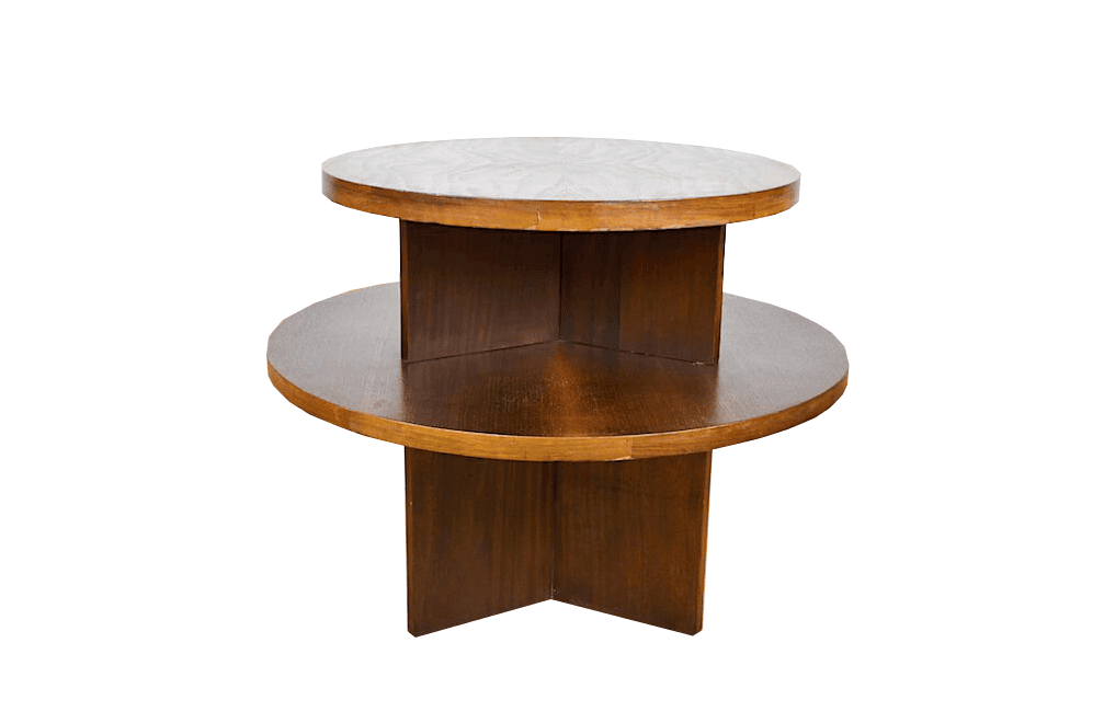 Art-Deco pedestal table in walnut 1940