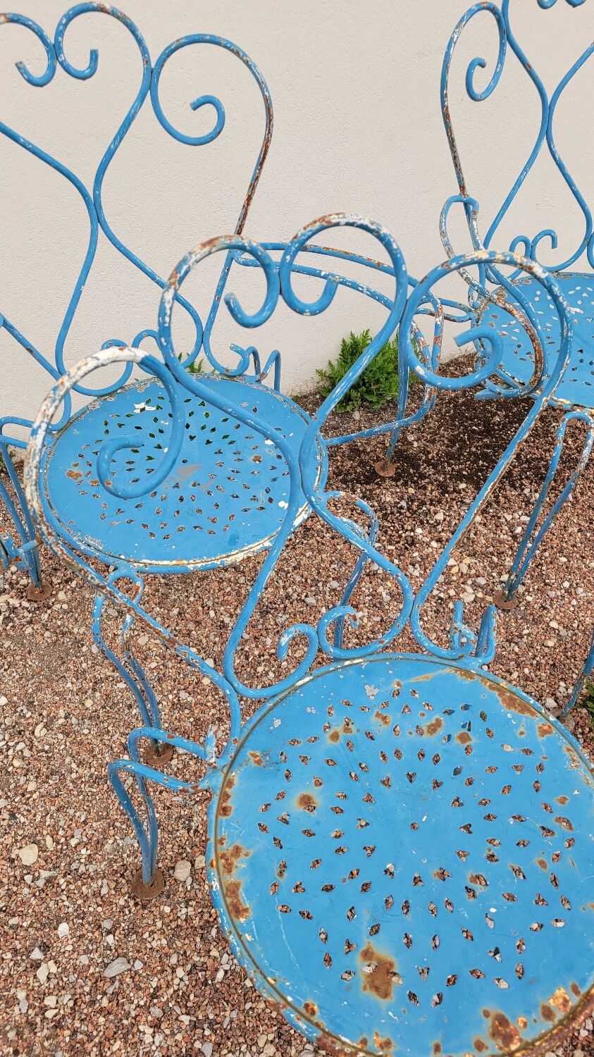 Old wrought iron garden furniture